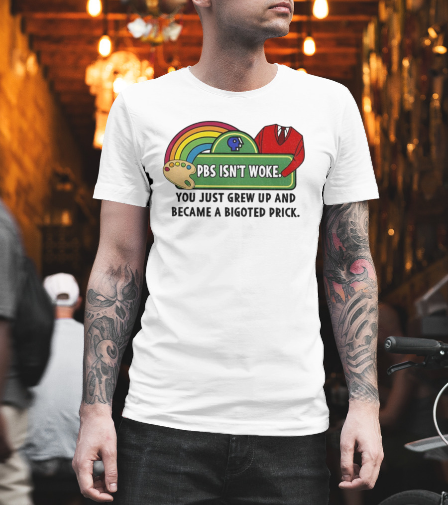 PBS Isn’t Woke Palette Rainbow Sweater Message T-Shirt