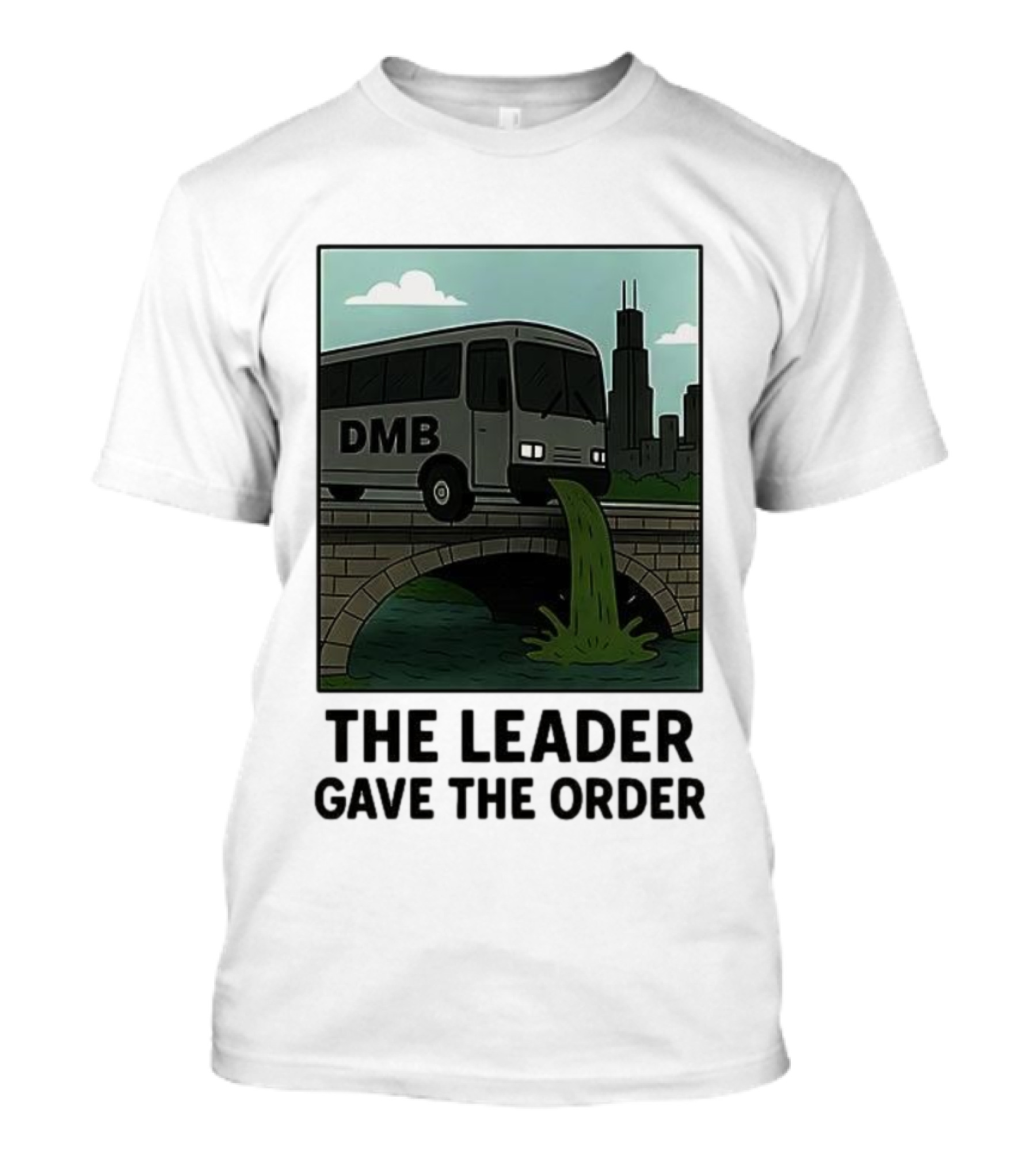 DMB Tour Bus Incident Chicago Riverbridge Skyline T-Shirt