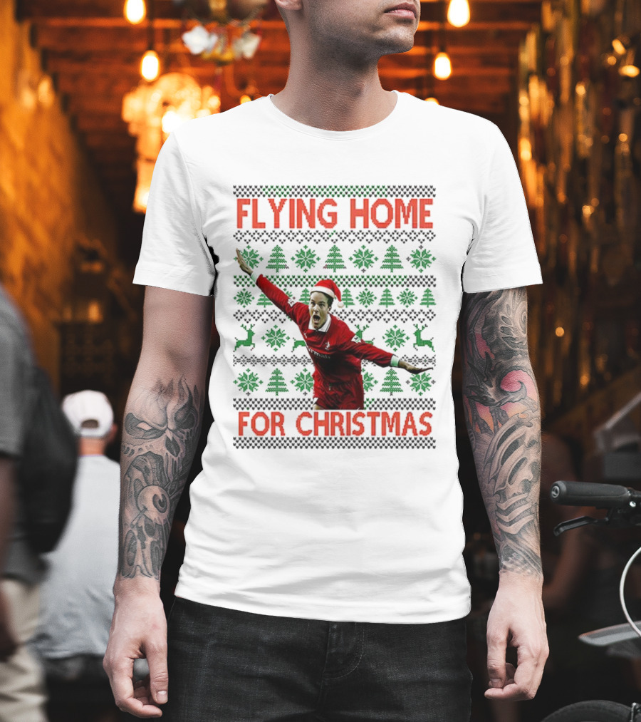 Swindon Town Jan Aage Fjortoft Flying Home For Christmas Ugly Xmas Sweater T-Shirt