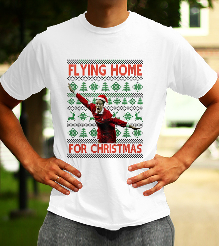Swindon Town Jan Aage Fjortoft Flying Home For Christmas Ugly Xmas Sweater T-Shirt