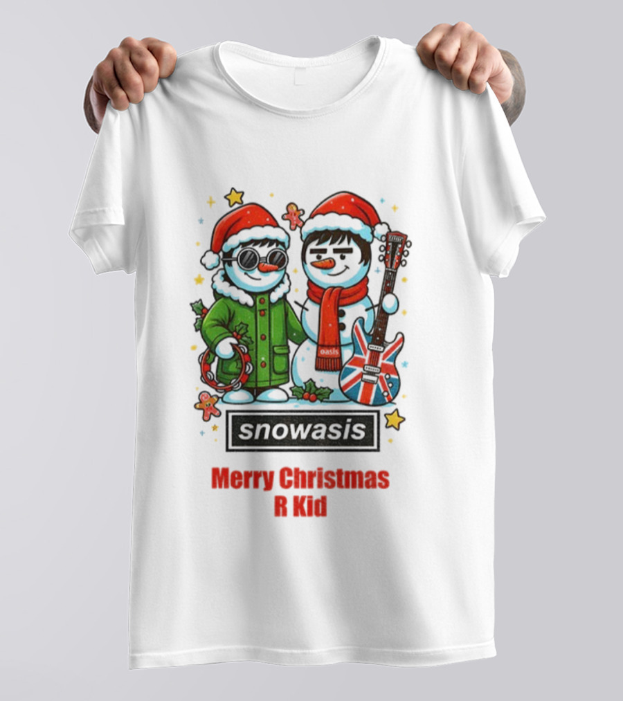 Snowasis Liam Noel R Kid Merry Christmas Guitar Santas T-Shirt