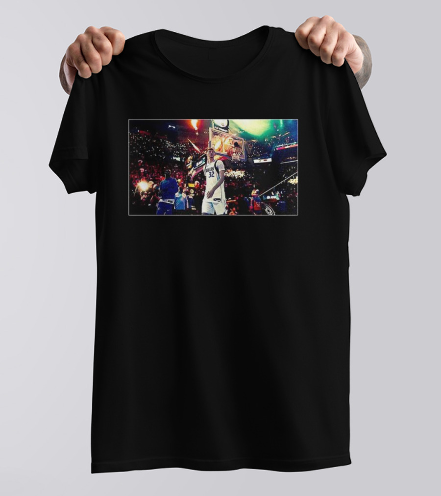Cooper Flagg Dallas Mavericks 32 Basketball Court Action Scene T-Shirt