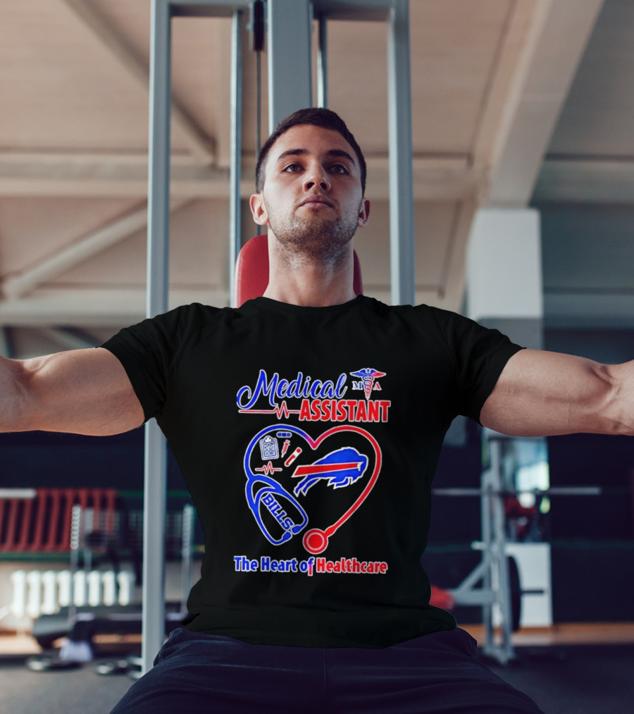 Buffalo Bills Stethoscope Medical Assistant Heart Of Healthcare T-Shirt