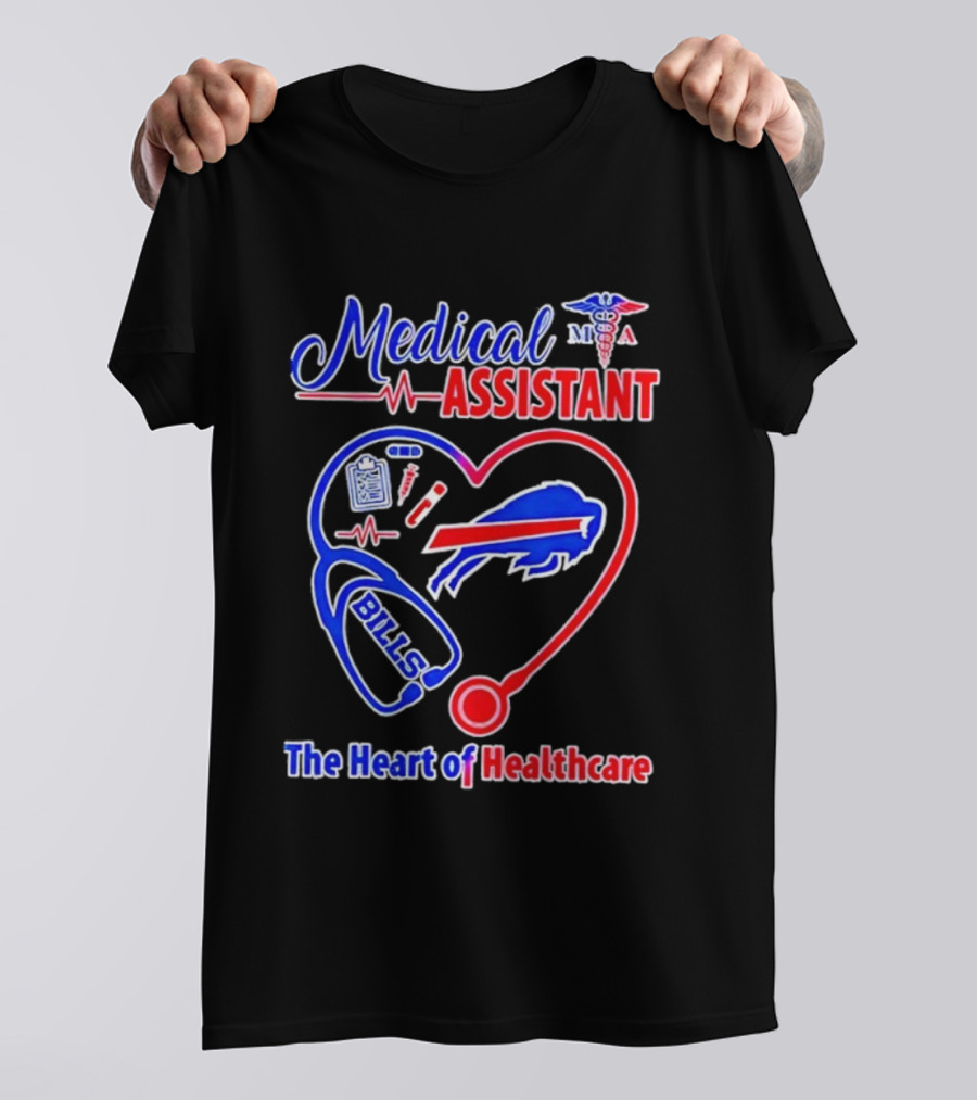 Buffalo Bills Stethoscope Medical Assistant Heart Of Healthcare T-Shirt