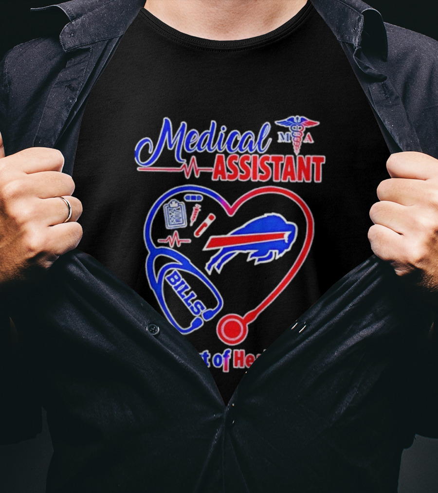 Buffalo Bills Stethoscope Medical Assistant Heart Of Healthcare T-Shirt