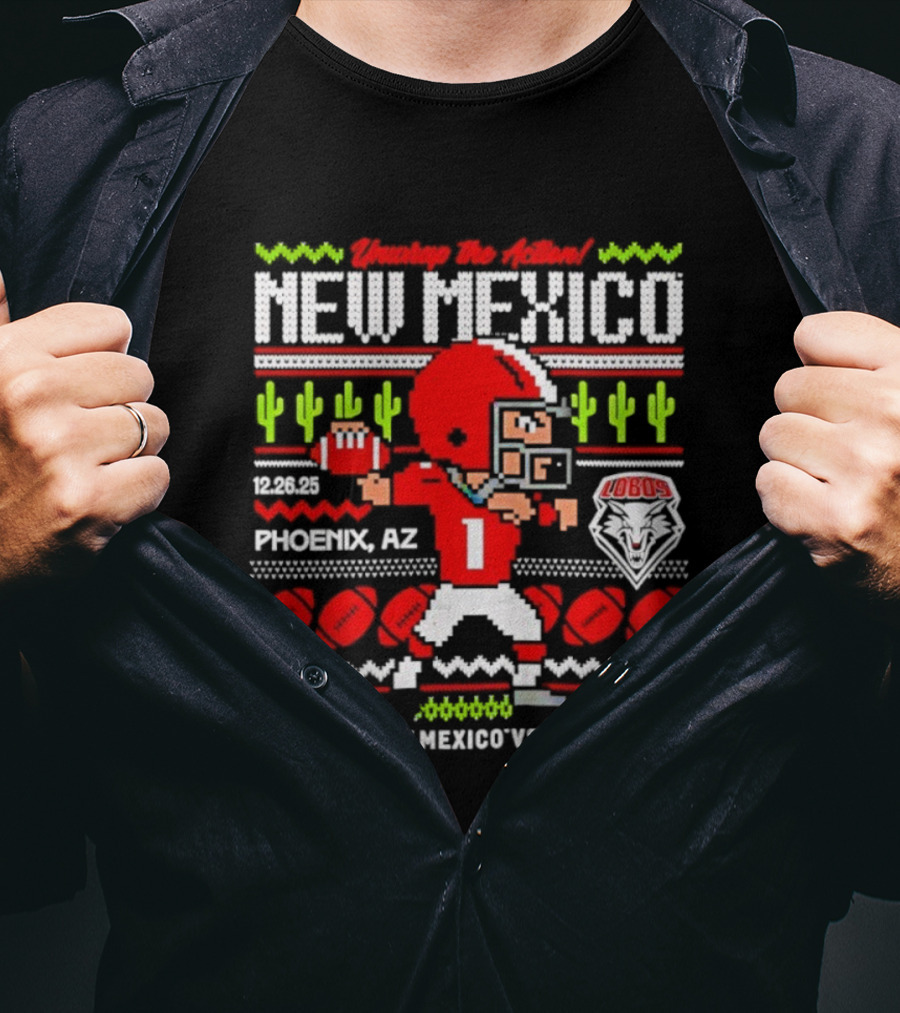 New Mexico Vs Minnesota 2025 Rate Bowl Phoenix AZ Lobos Ugly Christmas T-Shirt