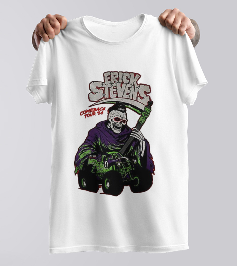 Erick Stevens Comeback Tour 2026 Skull Skeleton Monster Truck T-Shirt