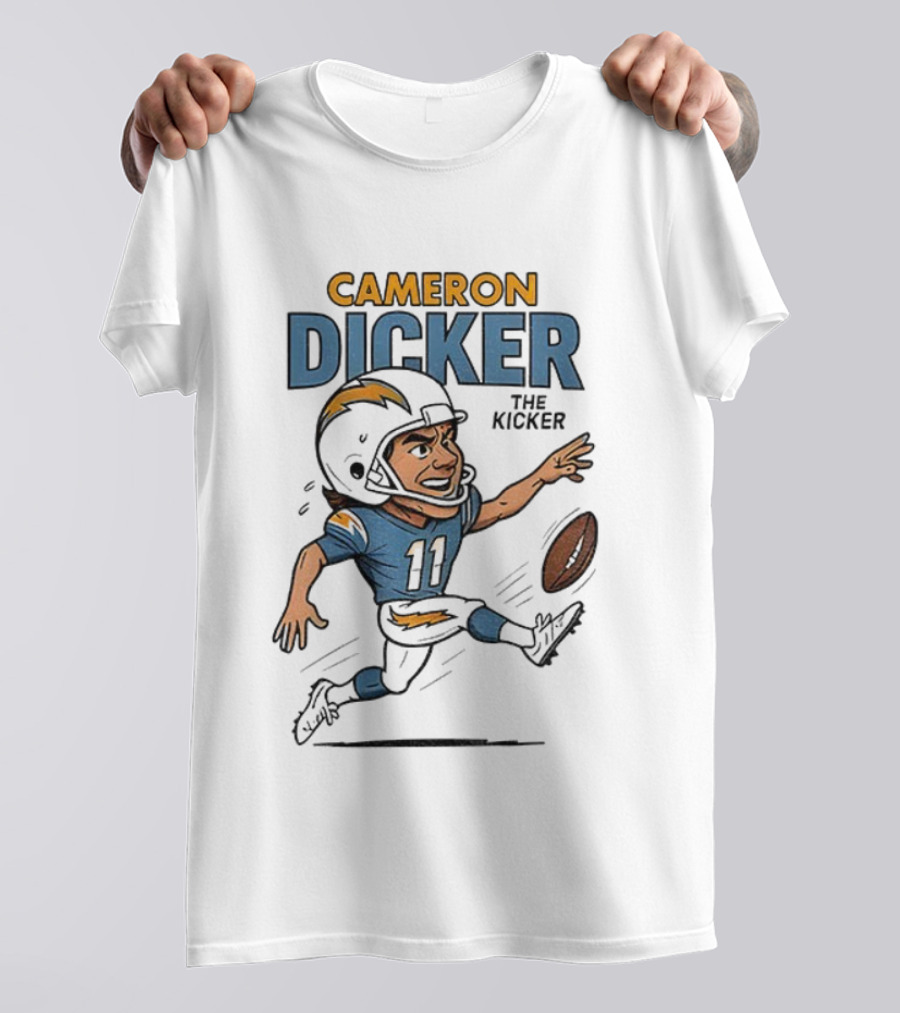 Cameron Dicker Kicker Caricature Los Angeles Chargers Football NFL T-Shirt