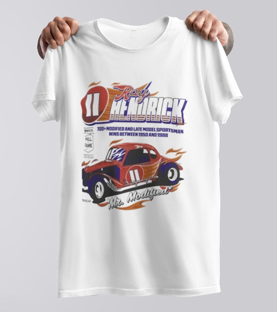 Ray Hendrick 11 Checkered Flag Sports Hall Of Fame Inductee Mr Modified Racing Car T-Shirt