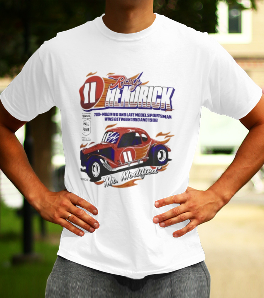 Ray Hendrick 11 Checkered Flag Sports Hall Of Fame Inductee Mr Modified Racing Car T-Shirt