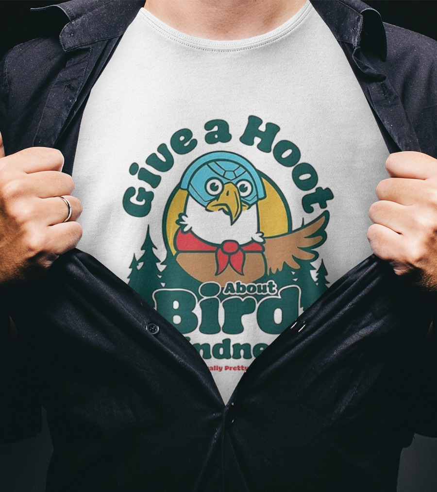 Give A Hoot About Bird Blindness Forest Conservation Turtle Owl T-Shirt