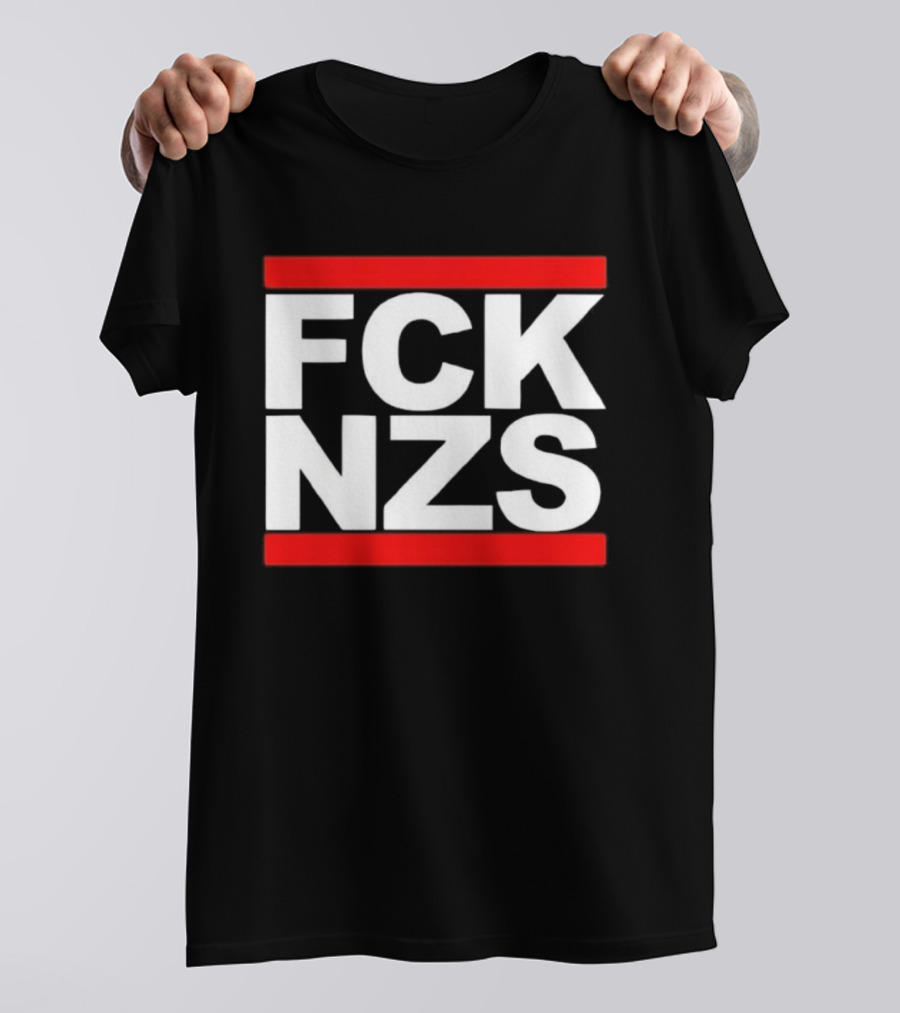 FCK NZS Bold Text Red Borders T-Shirt