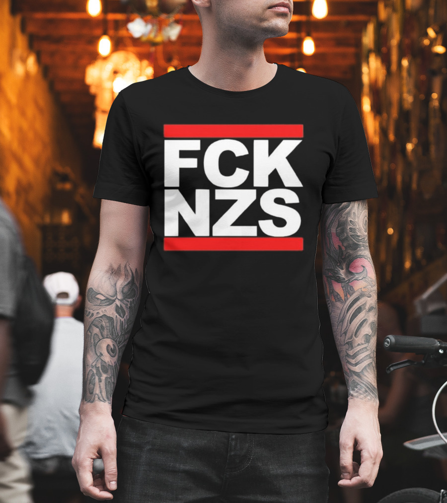 FCK NZS Bold Text Red Borders T-Shirt
