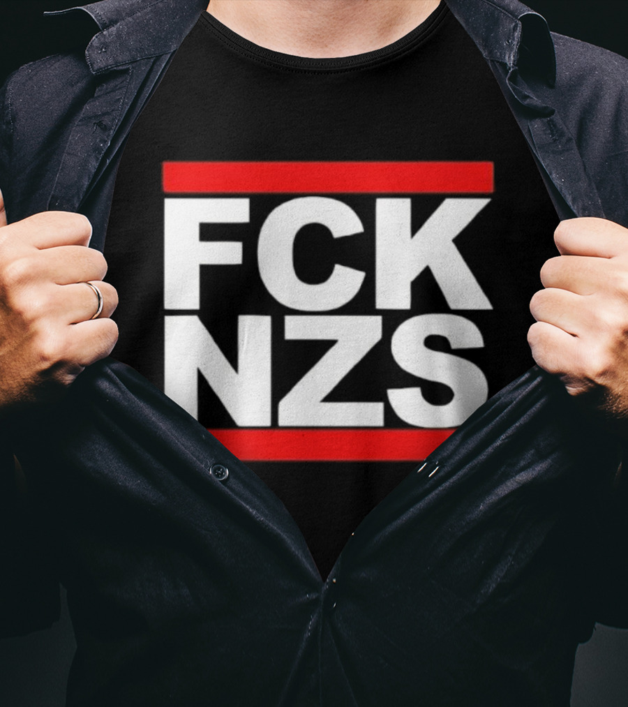 FCK NZS Bold Text Red Borders T-Shirt