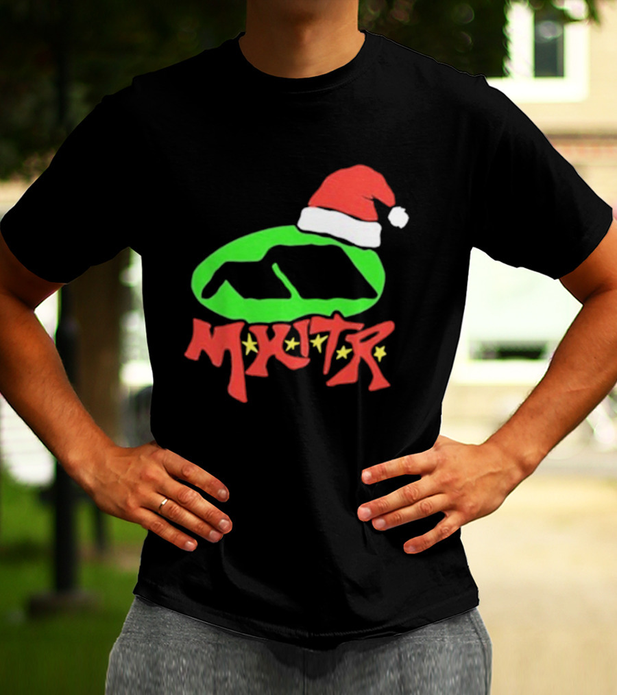 Mhitr Xmas Christmas Santa Hat Festive Green And Red Style T-Shirt