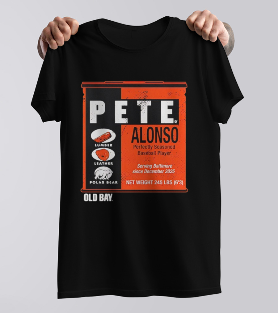 Pete Alonso Perfectly Seasoned Baseball Player Baltimore Old Bay Can Polar Bear T-Shirt