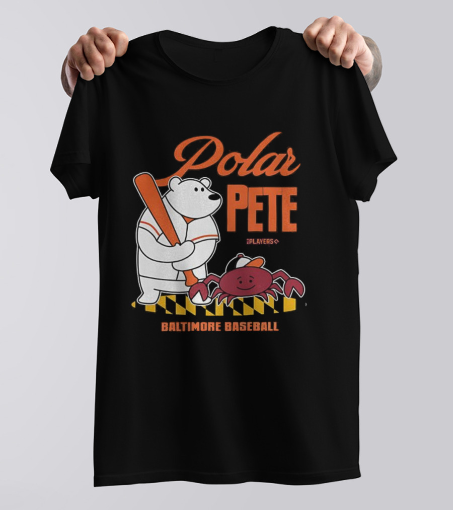 Polar Pete Players Baltimore Baseball Crab Bat Icon T-Shirt