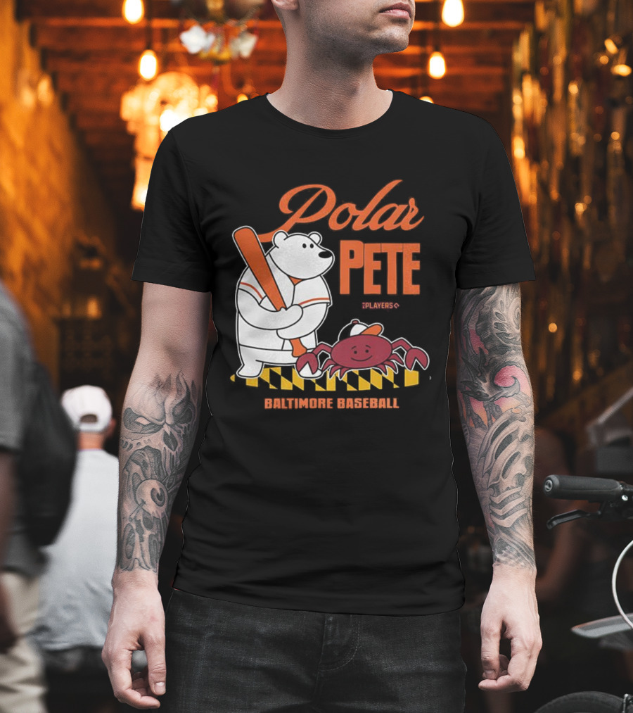 Polar Pete Players Baltimore Baseball Crab Bat Icon T-Shirt