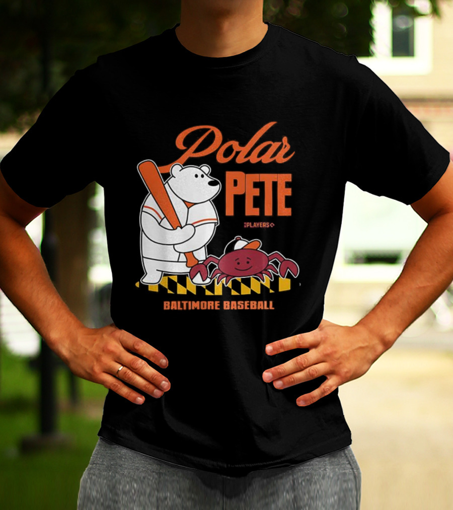 Polar Pete Players Baltimore Baseball Crab Bat Icon T-Shirt