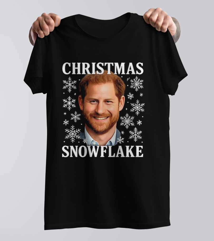 Prince Harry Christmas Snowflake Festive Smile T-Shirt