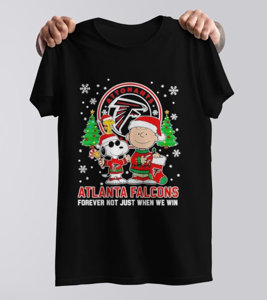 Peanuts Snoopy Christmas Atlanta Falcons Forever Not Just When We Win T-Shirt