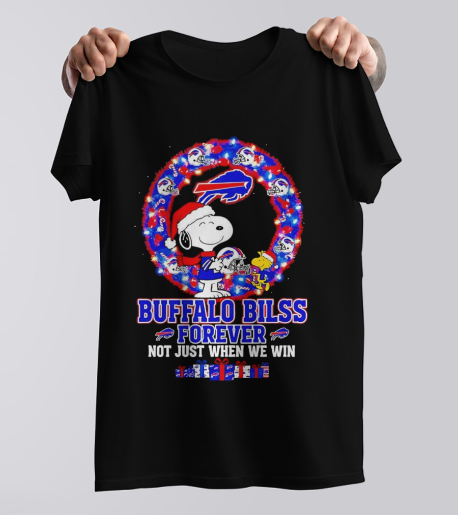 Buffalo Bills Snoopy Christmas Forever Not Just When We Win T-Shirt