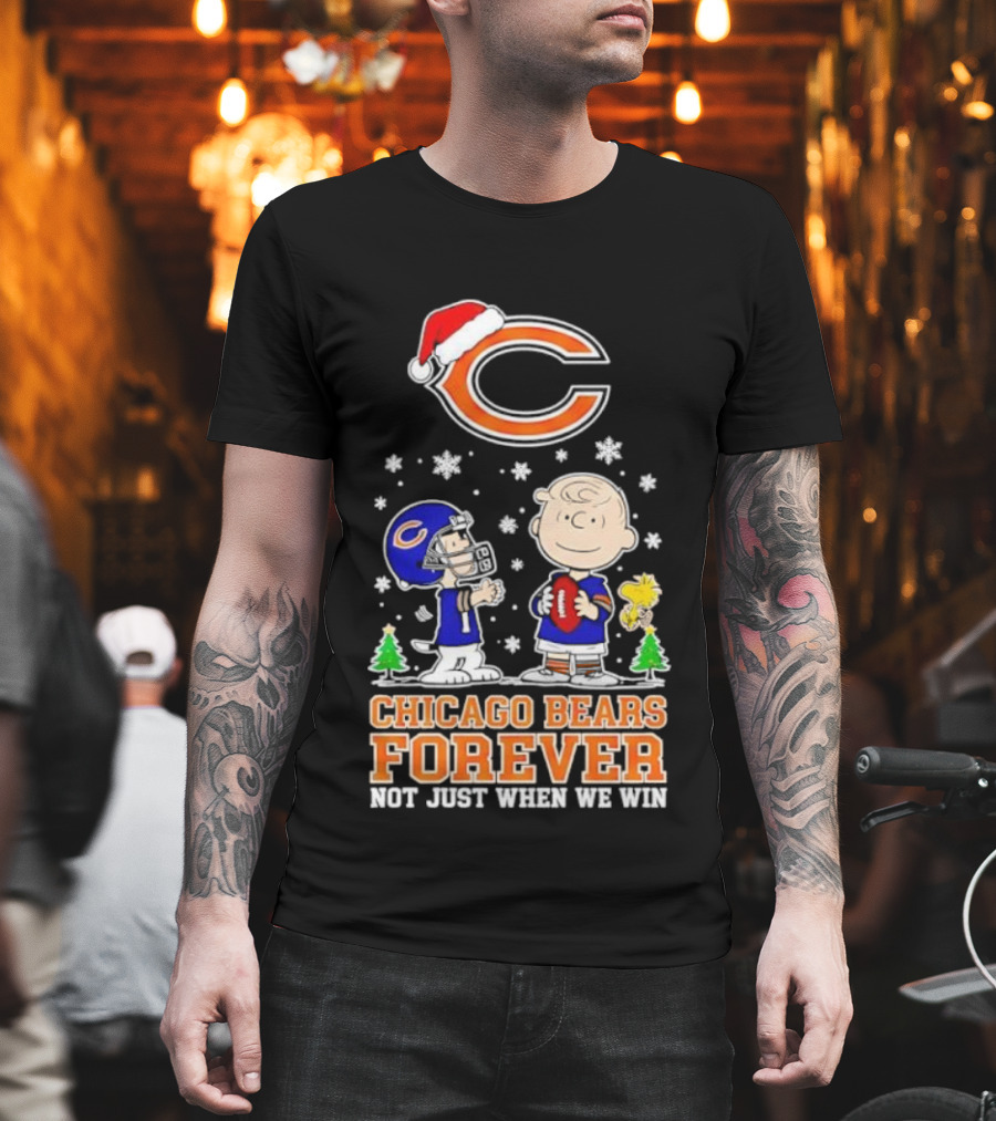 Peanuts Snoopy Chicago Bears Forever Christmas Not Just When We Win T-Shirt