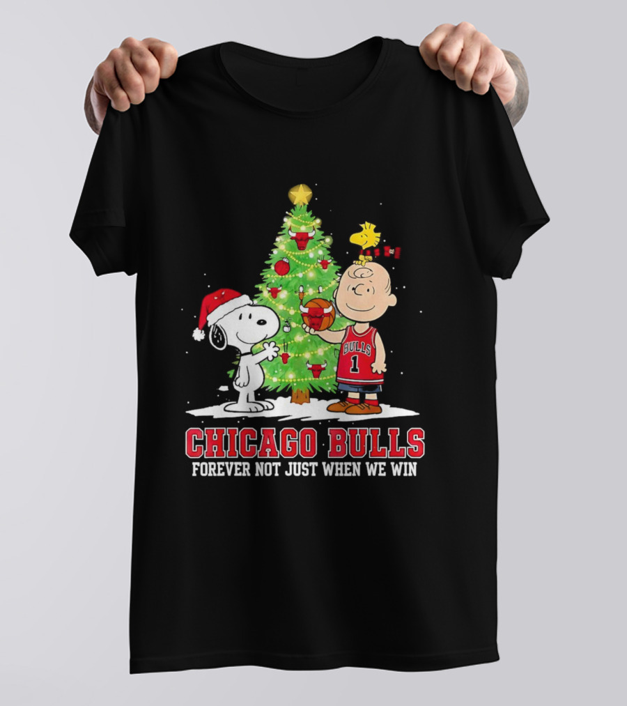 Peanuts Snoopy Christmas Chicago Bulls Forever Fan Loyalty Celebration T-Shirt