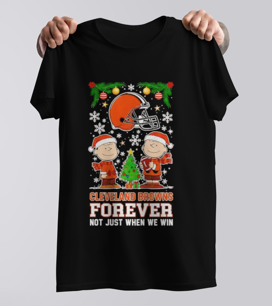 Cleveland Browns Forever Peanuts Snoopy Christmas Not Just When We Win T-Shirt