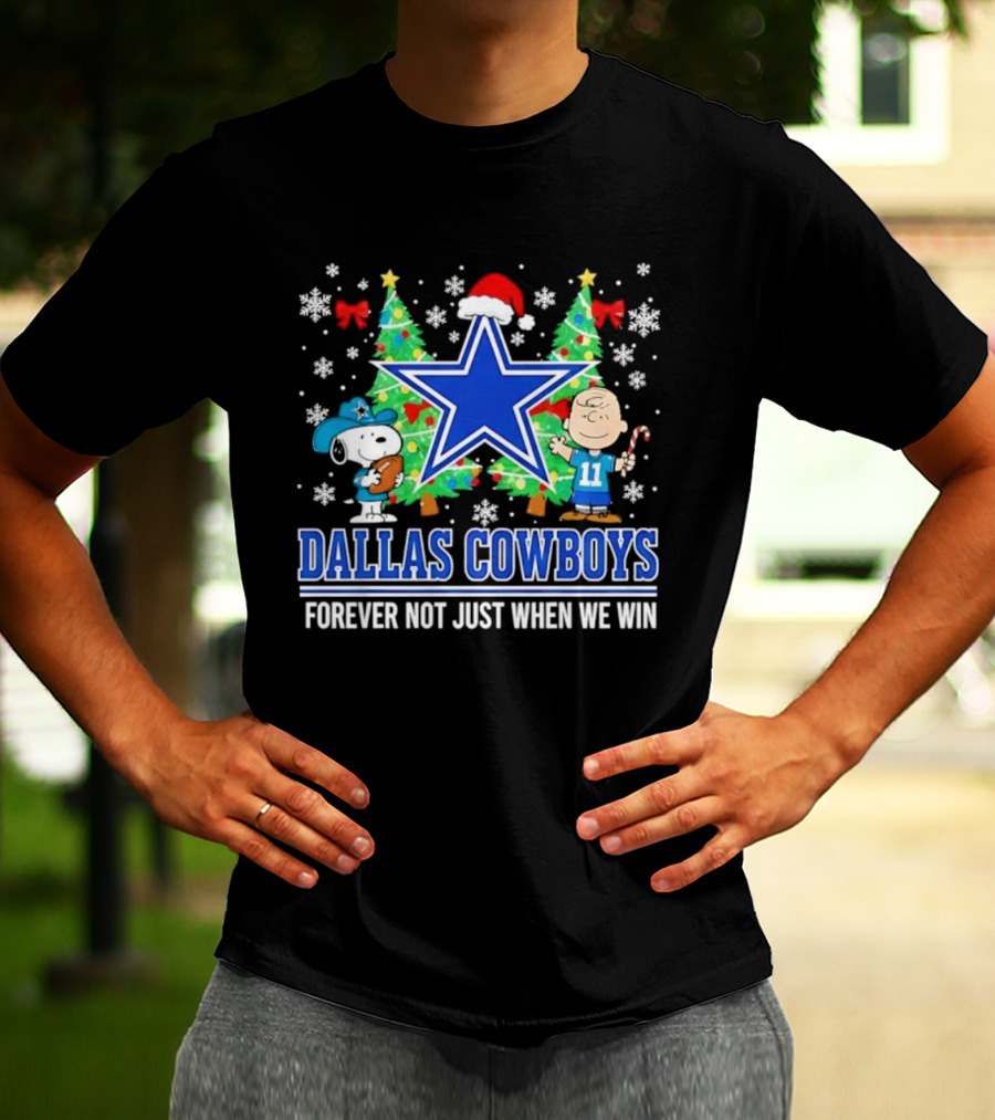 Dallas Cowboys Snoopy Christmas Forever Not Just When We Win T-Shirt