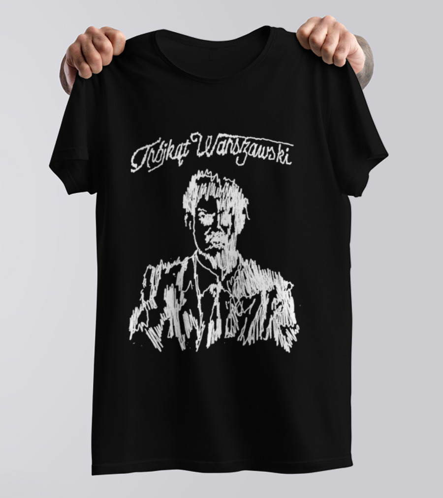 Trójkąt Warszawski Czarny Monochrome Portrait T-Shirt
