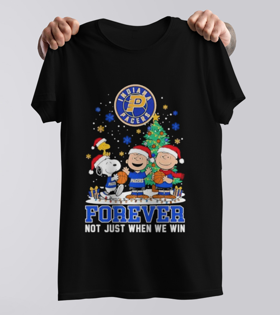 Indiana Pacers Christmas Peanuts Snoopy Forever Not Just When We Win T-Shirt