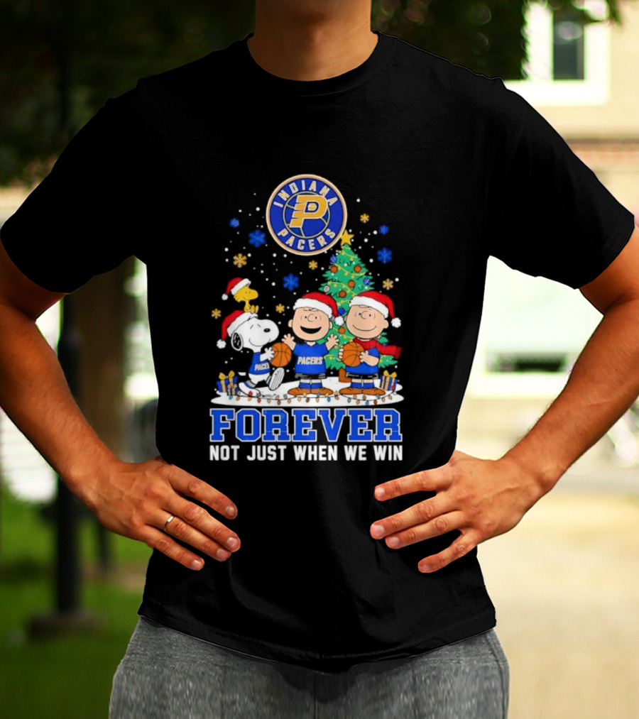 Indiana Pacers Christmas Peanuts Snoopy Forever Not Just When We Win T-Shirt