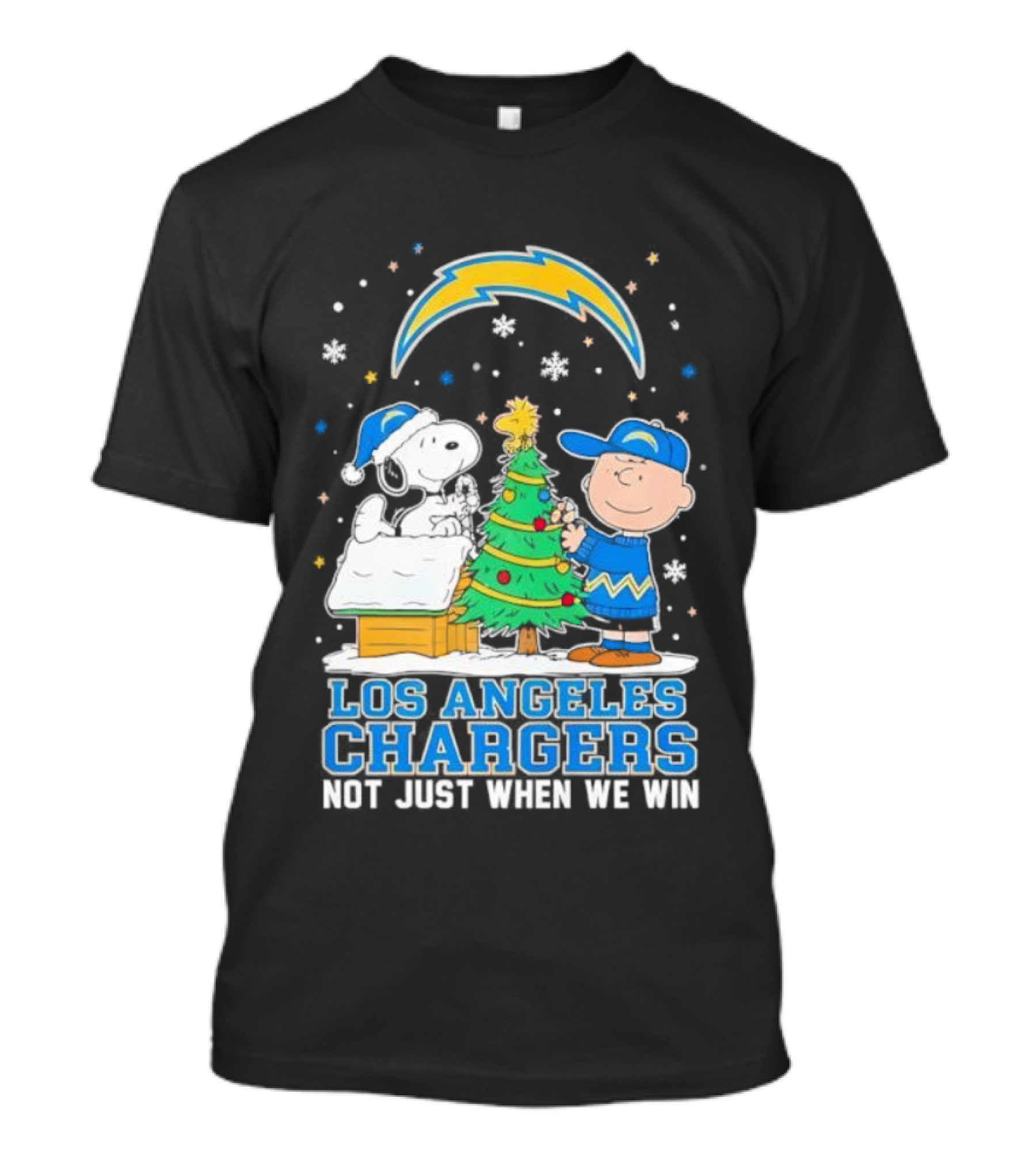 Peanuts Snoopy Christmas Los Angeles Chargers Not Just When We Win T-Shirt