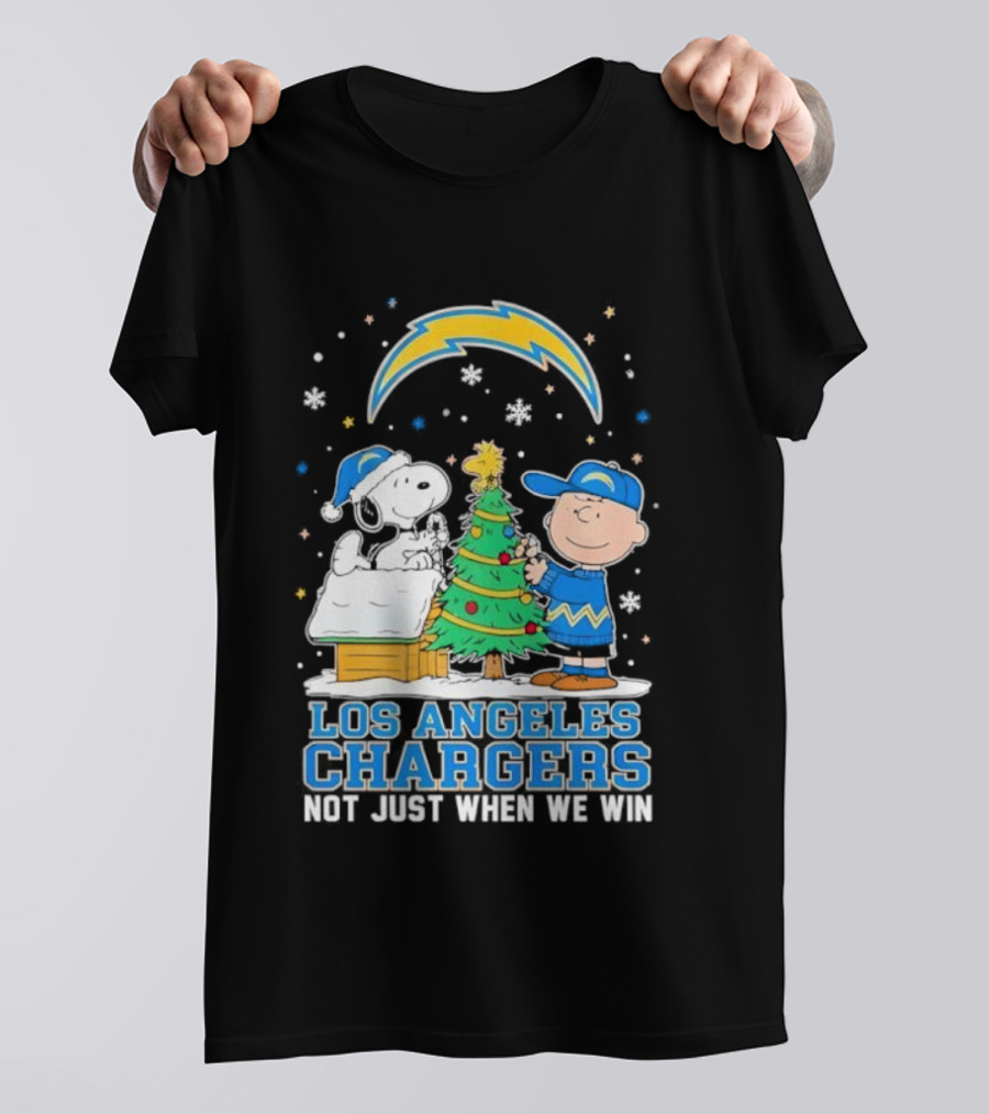 Peanuts Snoopy Christmas Los Angeles Chargers Not Just When We Win T-Shirt