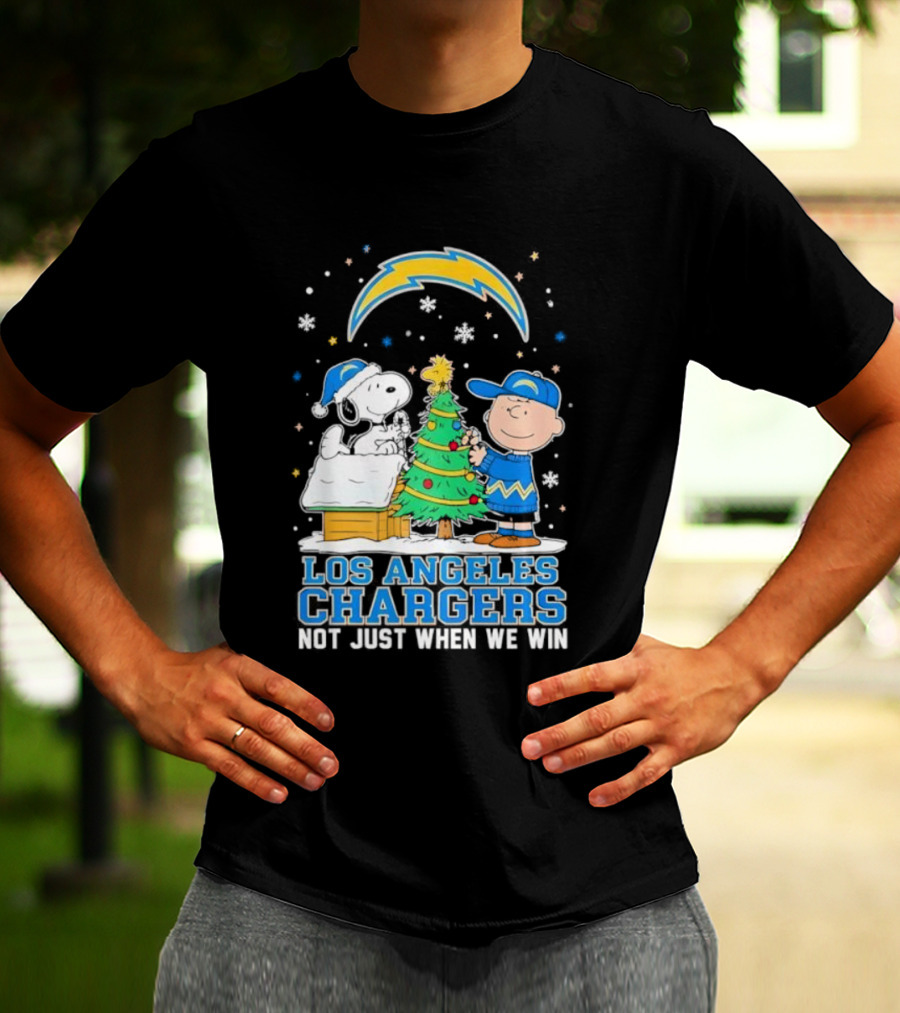 Peanuts Snoopy Christmas Los Angeles Chargers Not Just When We Win T-Shirt