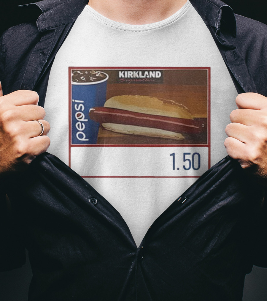 Kirkland Signature Hot Dog Pepsi Combo Parody 1.50 Meme T-Shirt
