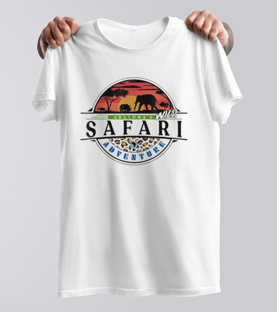 Grandma’s Wild Safari African Adventure Sunset Elephants Silhouette T-Shirt