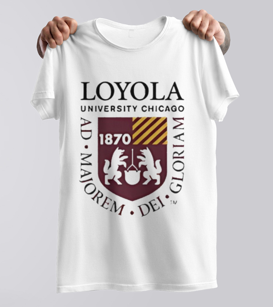 Loyola University Chicago AD Majorem Dei Gloriam 1870 Crest Emblem T-Shirt