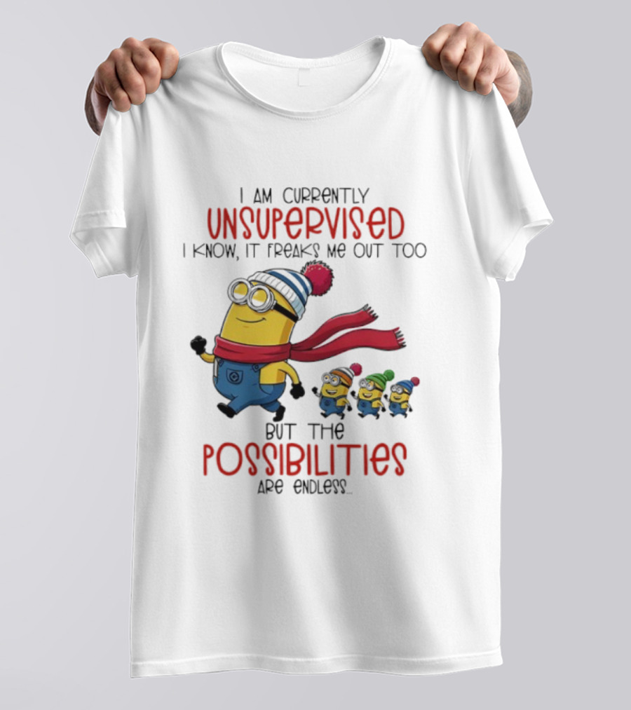 Minion Unsupervised Possibilities Freaks Me Out Endless Fun T-Shirt