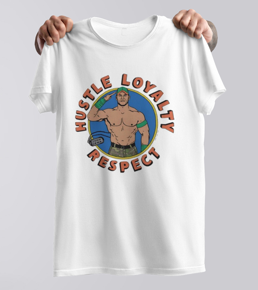 John Cena Hustle Loyalty Respect Salute Icon WWE Trademark T-Shirt