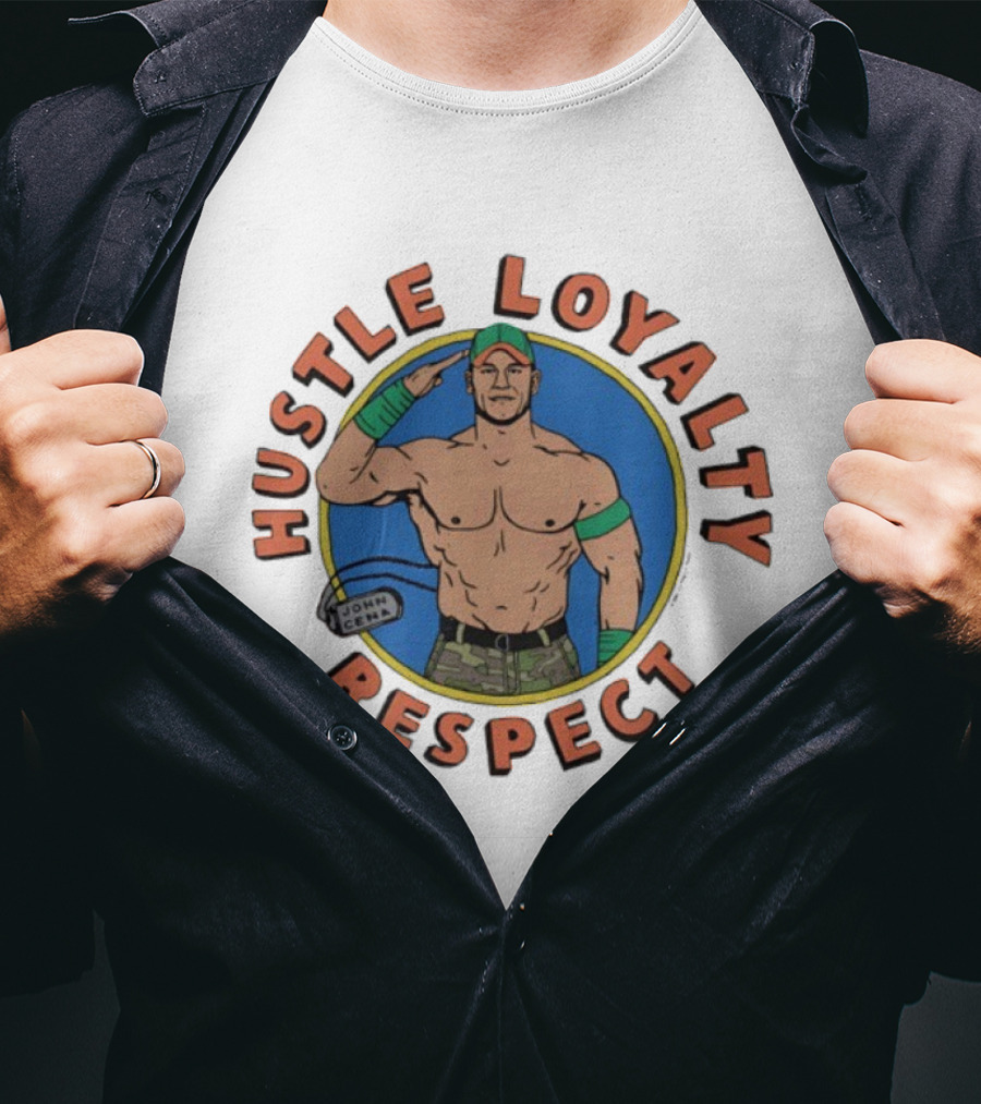 John Cena Hustle Loyalty Respect Salute Icon WWE Trademark T-Shirt