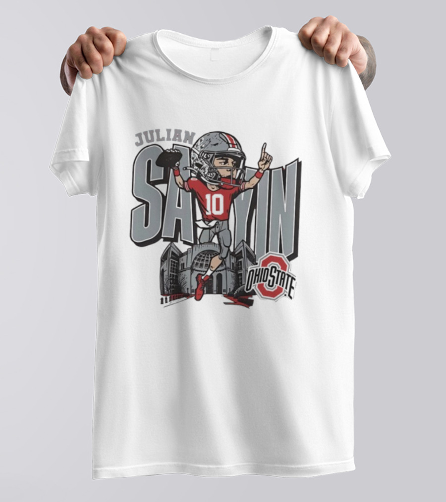 Julian Sayin Ohio State Buckeyes Football Number 10 College Sportswear T-Shirt