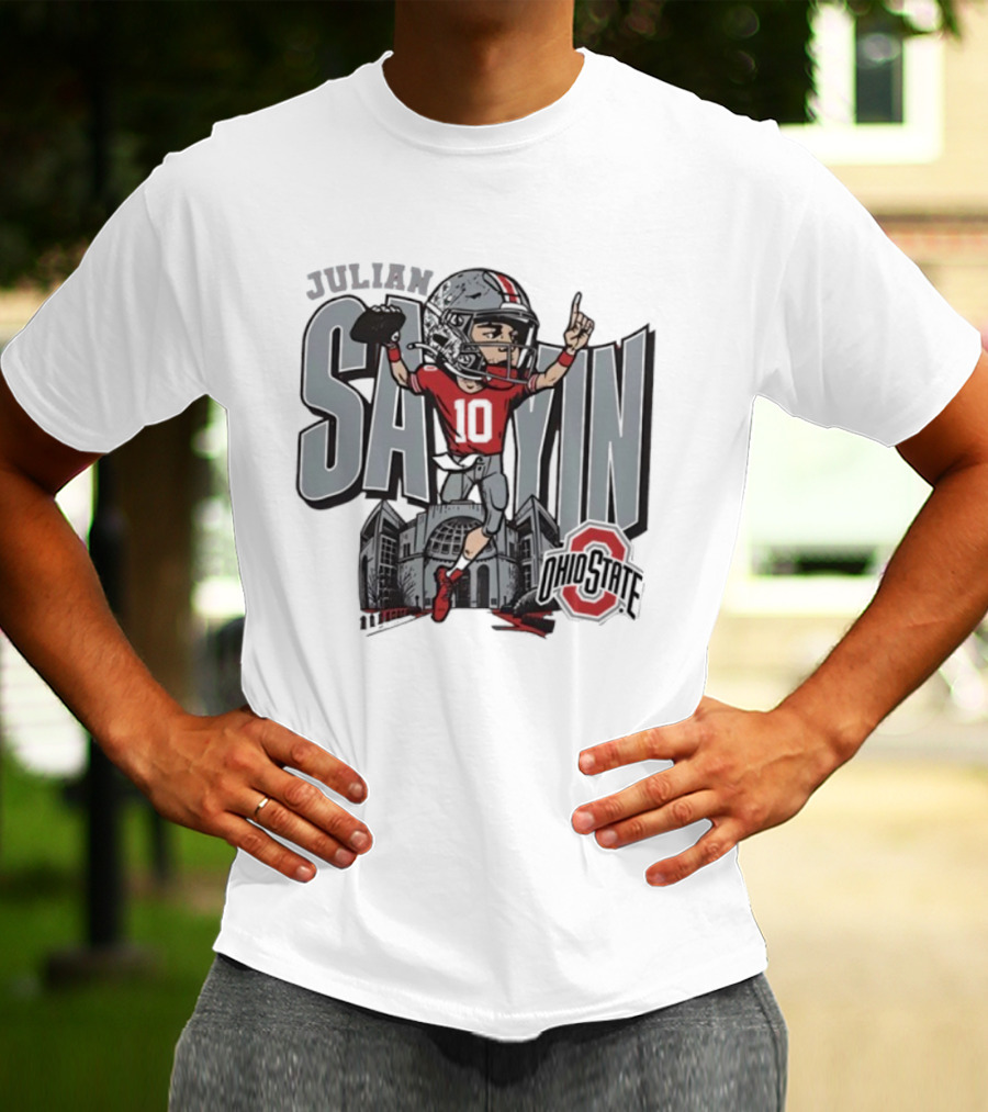 Julian Sayin Ohio State Buckeyes Football Number 10 College Sportswear T-Shirt