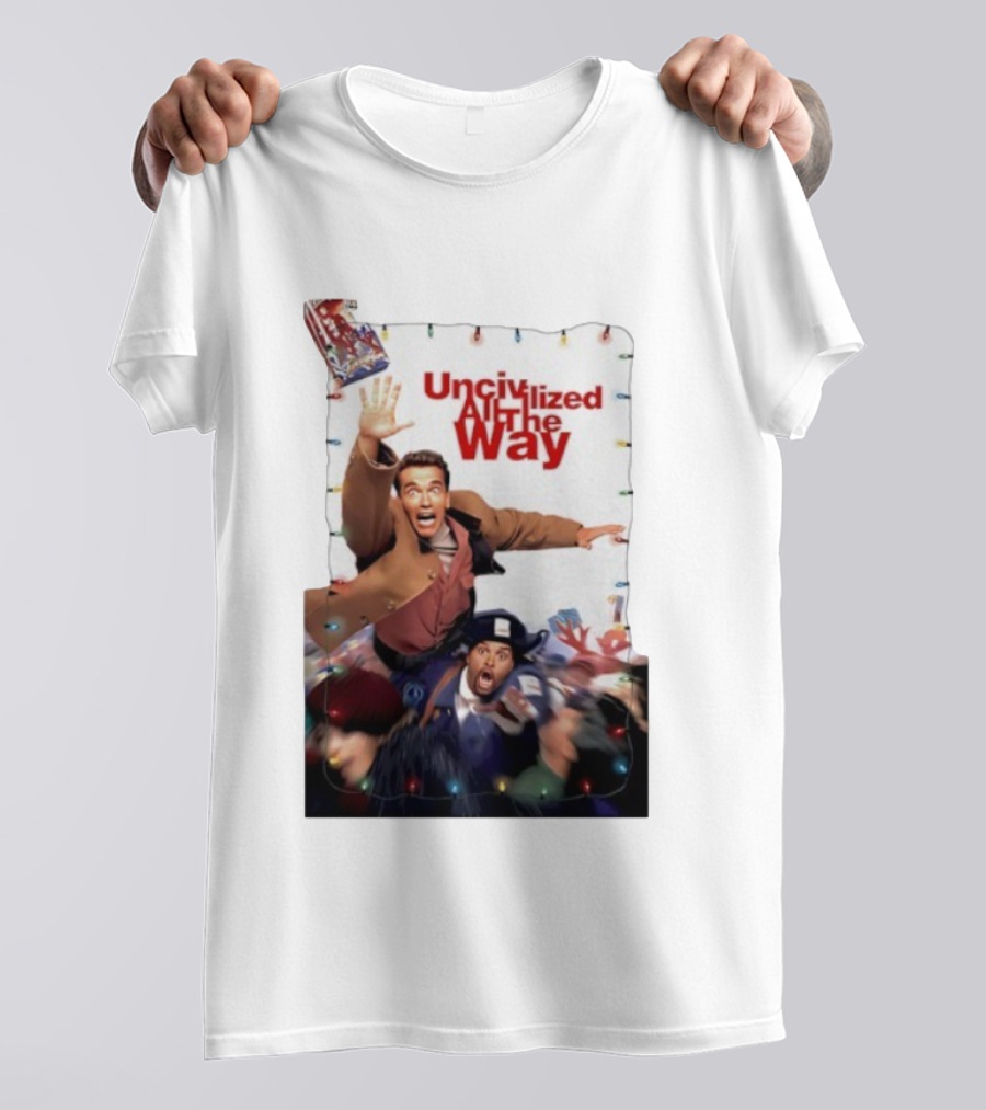 Uncivilized All The Way Turbo Man Christmas Chaos T-Shirt