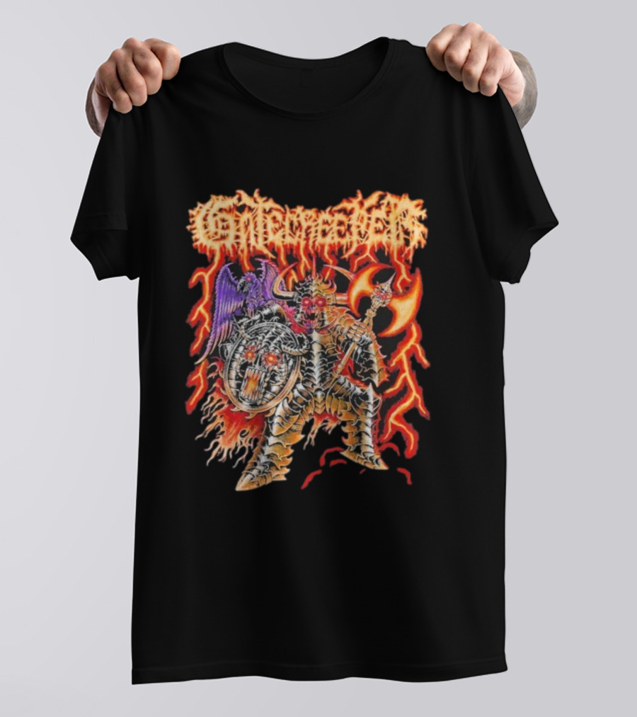Gatecreeper Raven Lord Flames Skeleton Warrior Ravenax T-Shirt