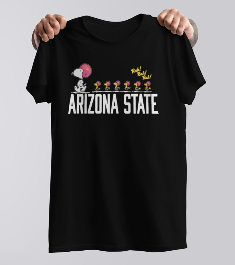 Peanuts Arizona State Football Snoopy Woodstock March Rock Bark Bark Bark T-Shirt