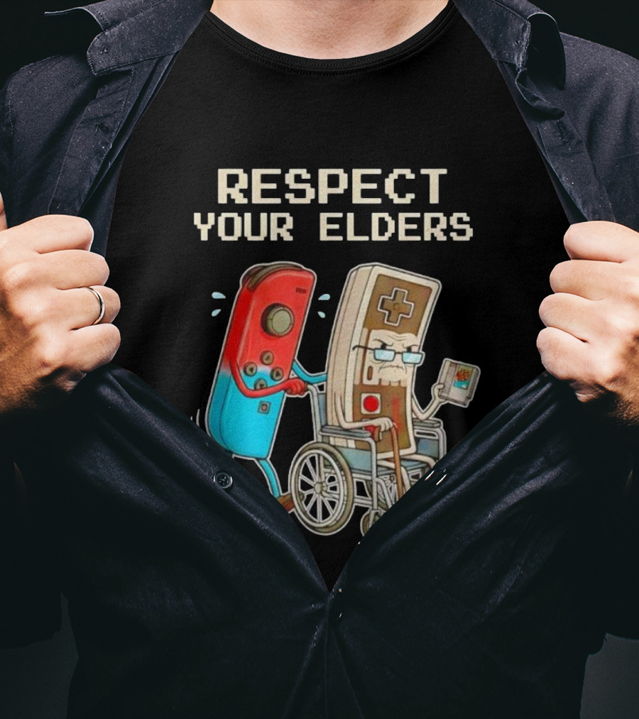 Respect Your Elders Nintendo Switch Joy-Con NES Controller Retro Gaming T-Shirt