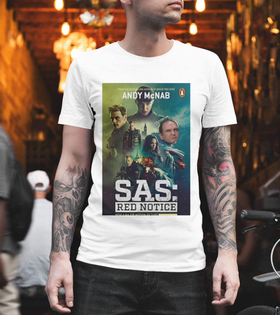 Andy McNab SAS Red Notice Motion Picture Bravo Two Zero Bestseller T-Shirt