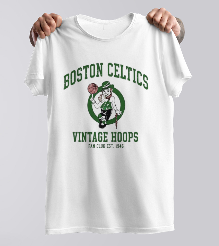 Boston Celtics Vintage Hoops Fan Club Est 1946 T-Shirt